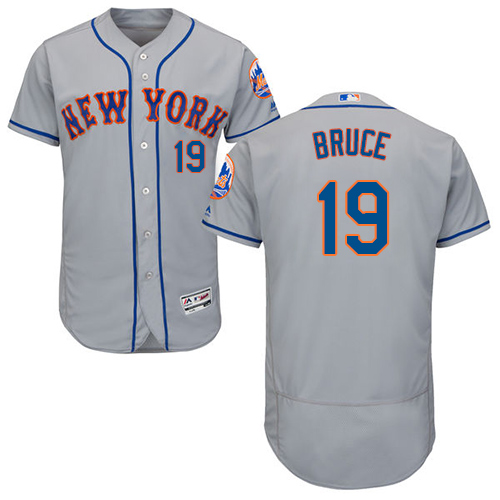 Mets #19 Jay Bruce Grey Flexbase Authentic Collection Stitched MLB Jersey - Click Image to Close